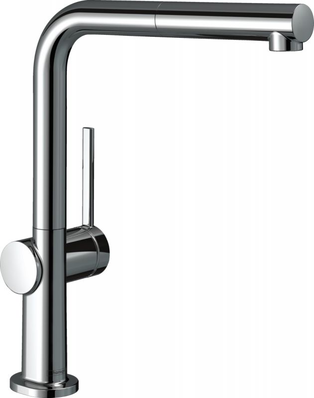 Змішувач Hansgrohe Talis M54 для кухонної мийки/72809000/270мм, 1-струменевий/поворотний/з витяжним душем/важіль збоку/форма округла/хром