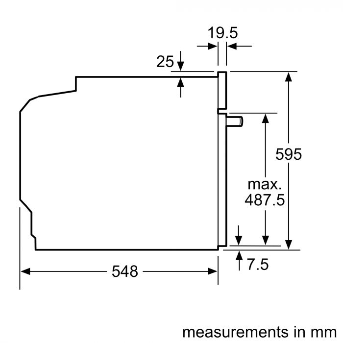 Вбудовувана ел. дух. шкафа Siemens HB537A2S00 - Ш-60см/10 реж/71л./А/диспл/телескоп/нерж