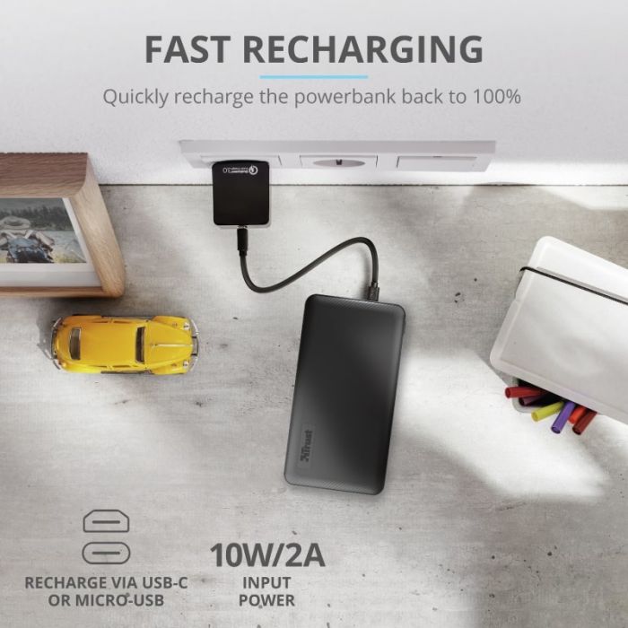 Портативний зарядний пристрій Trust Primo 5000 mAh Black