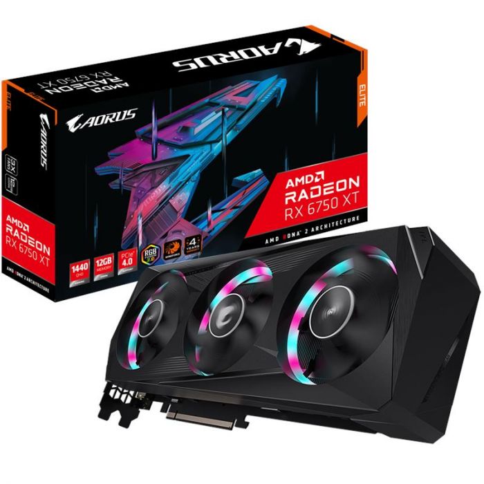 Відеокарта GIGABYTE Radeon RX 6750 XT 12GB GDDR6 AORUS ELITE