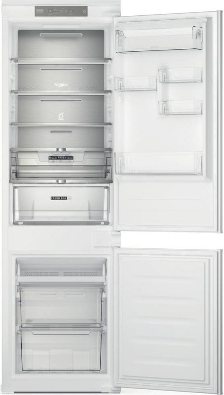 Вбуд. холодильник з мороз. камерою Whirlpool WHC18T341, 177х54.5х54см, 2 дв., Х- 182л, М- 68л, A+, NF, Білий