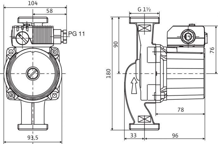 Насос циркуляційний Wilo Star-RS 25/6, 1/2", 10 бар, 180 мм, 99 Вт, 230V