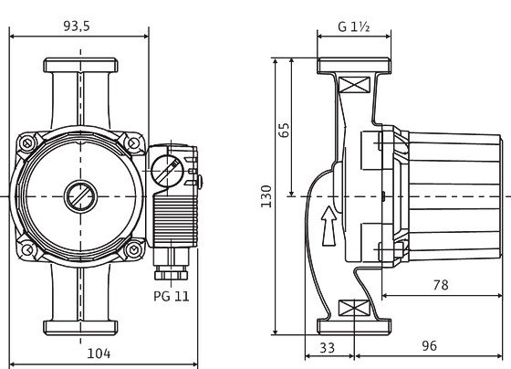 Насос циркуляційний Wilo Star-RS 25/6-130, 1/2", 10 бар, 130 мм, 99 Вт, 230V