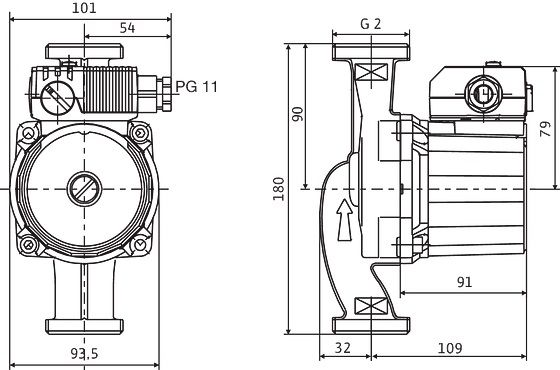 Насос циркуляційний Wilo Star-RS 30/7, 2", 10 бар, 180 мм, 147 Вт, 230V