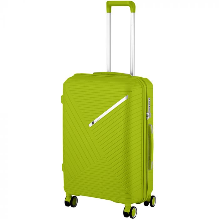 Набір пластикових валіз 2E, SIGMA,(L+M+S), 4 колеса, зелене яблуко