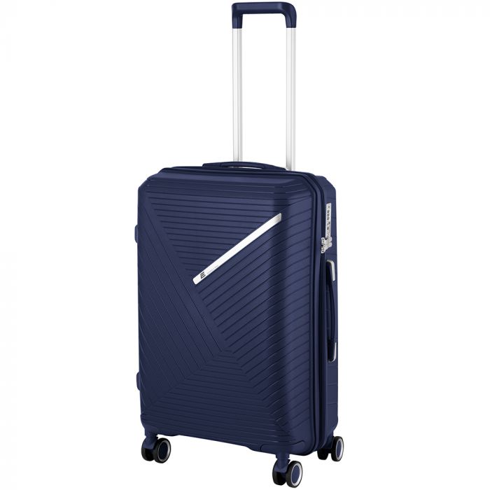 Набір пластикових валіз 2E, SIGMA,(L+M+S), 4 колеса, темно-синій