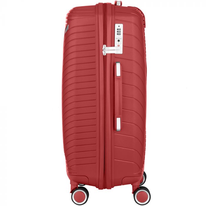 Набір пластикових валіз 2E, SIGMA,(L+M+S), 4 колеса, червоний
