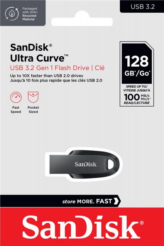 Накопичувач SanDisk   64GB USB 3.2 Ultra Curve Black