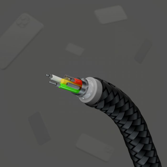 Кабель Belkin USB-A - Lightning плетений, силіконовий, з ремінцем на магніті, 1м, Black