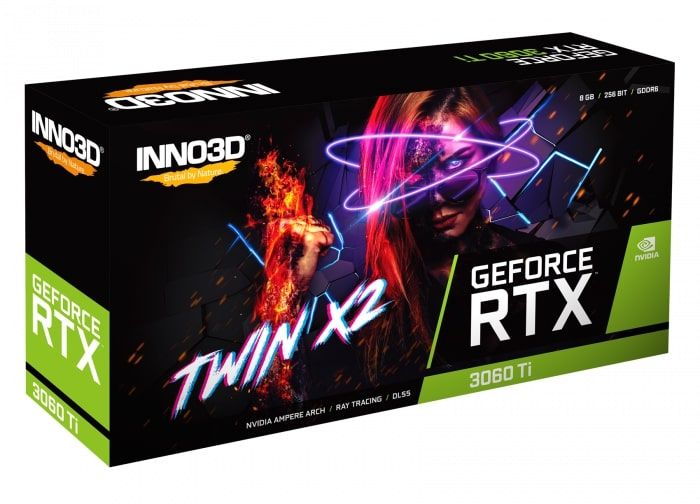 Відеокарта INNO3D GeForce RTX3060 Ti 8Gb GDDR6 Twin X2 LHR