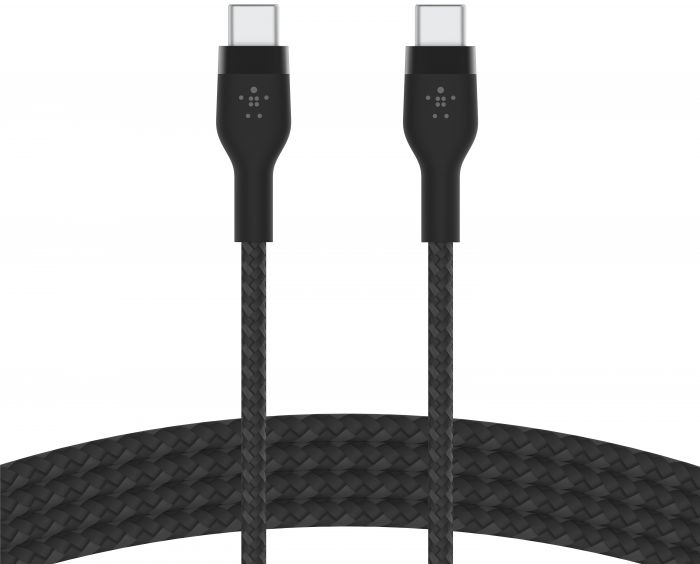 Кабель Belkin USB-С - USB-C плетений, силіконовий, з ремінцем на магніті, 1м, чорний