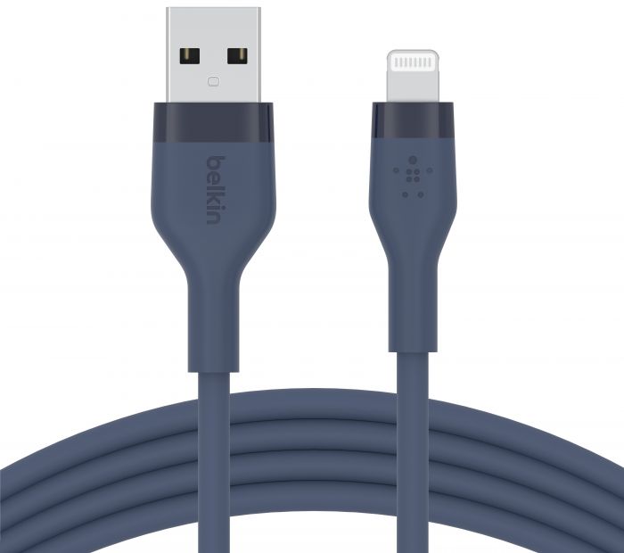 Кабель Belkin USB-A - Lightning силіконовий, з кліпсою, 1м, синій