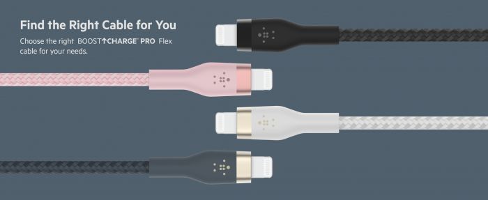 Кабель Belkin USB-A - Lightning плетений, силіконовий, з ремінцем на магніті, 1м, синій