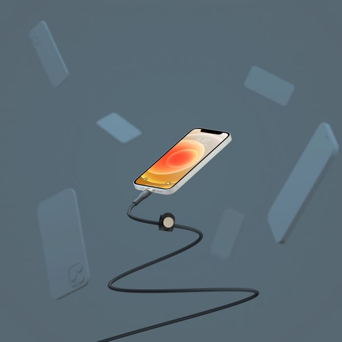 Кабель Belkin USB-A - Lightning плетений, силіконовий, з ремінцем на магніті, 1м, синій