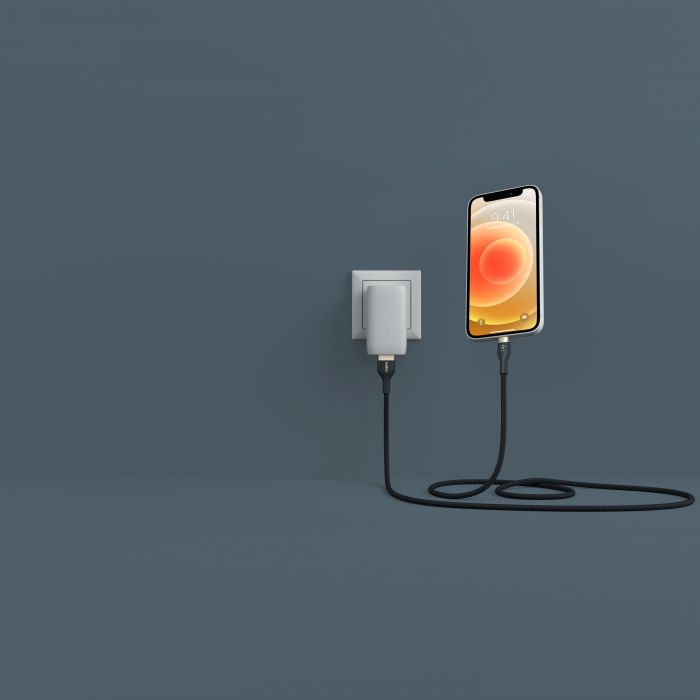 Кабель Belkin USB-A - Lightning плетений, силіконовий, з ремінцем на магніті, 1м, синій