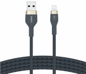 Кабель Belkin USB-A - Lightning плетений, силіконовий, з ремінцем на магніті, 1м, синій