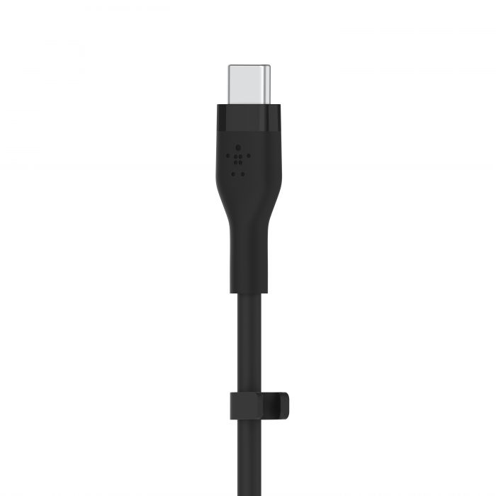 Кабель Belkin USB-С - USB-C силіконовий, з кліпсою, 1м, чорний