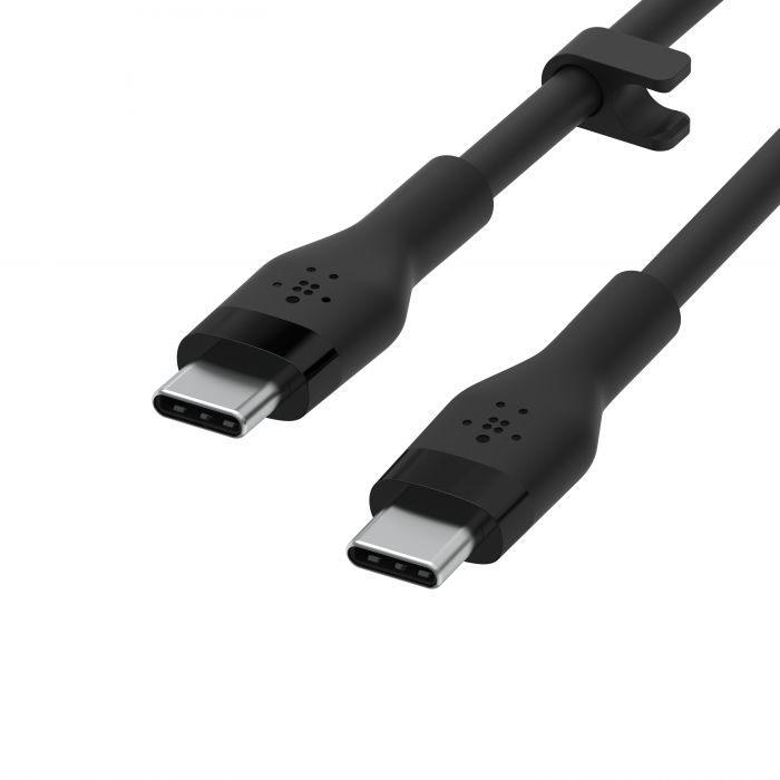 Кабель Belkin USB-С - USB-C силіконовий, з кліпсою, 2м, чорний