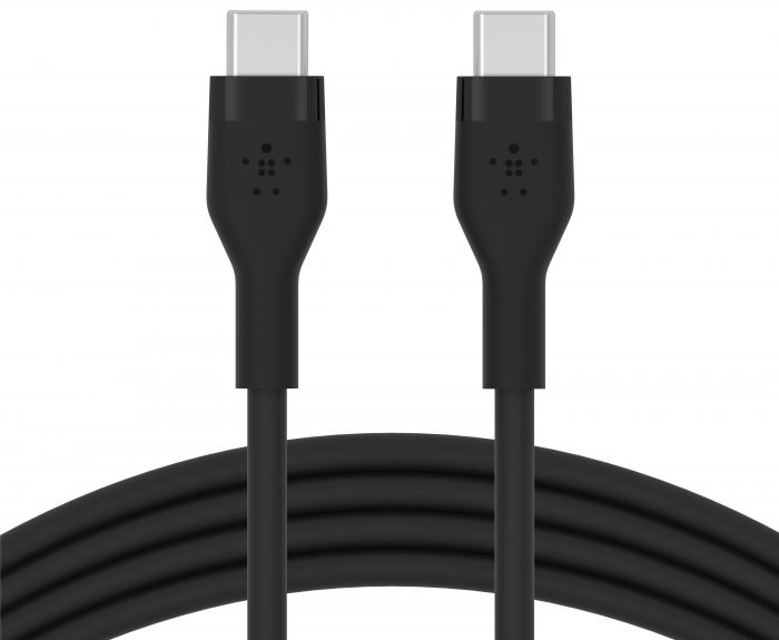 Кабель Belkin USB-С - USB-C силіконовий, з кліпсою, 2м, чорний