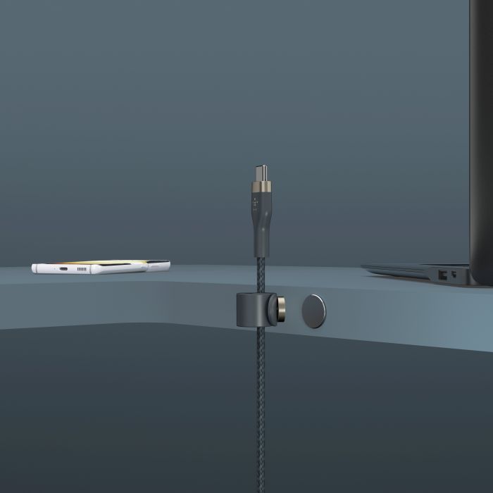 Кабель Belkin USB-С - USB-C плетений, силіконовий, з ремінцем на магніті, 1м, синій