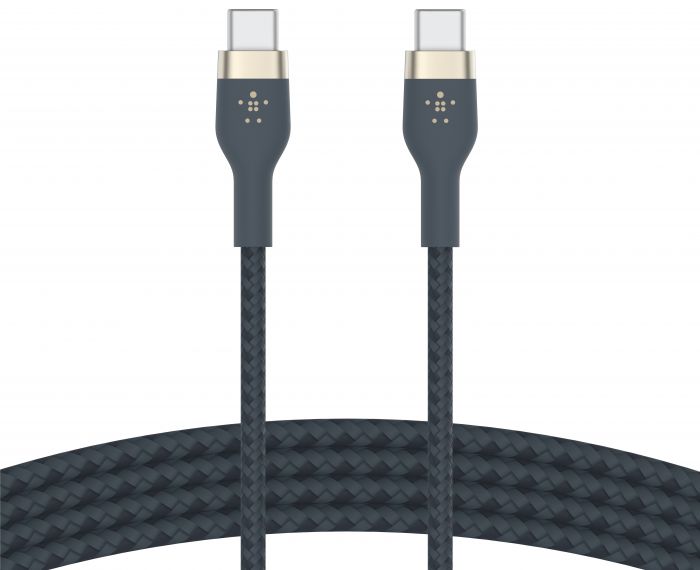 Кабель Belkin USB-С - USB-C плетений, силіконовий, з ремінцем на магніті, 1м, синій