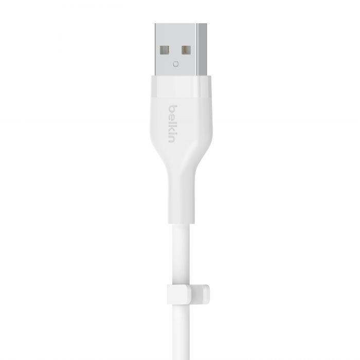 Кабель Belkin USB-A - Lightning силіконовий, з кліпсою, 1м, білий