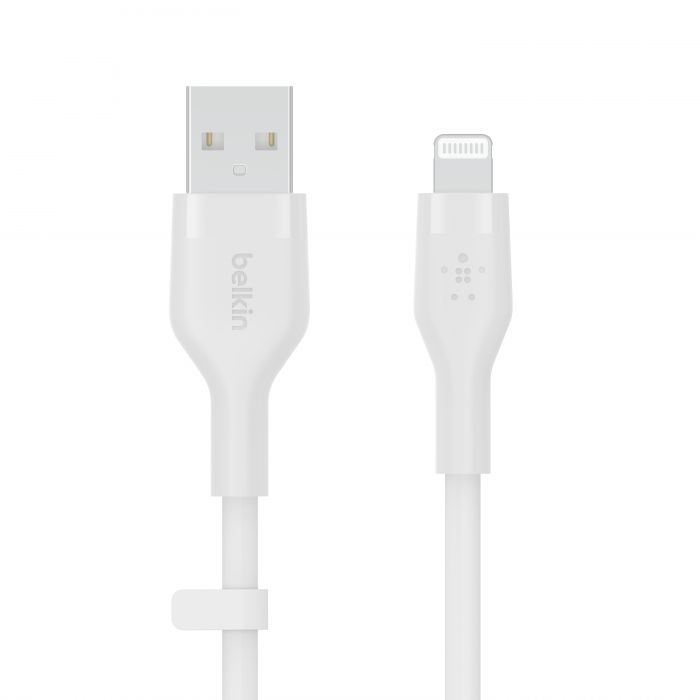 Кабель Belkin USB-A - Lightning силіконовий, з кліпсою, 1м, білий