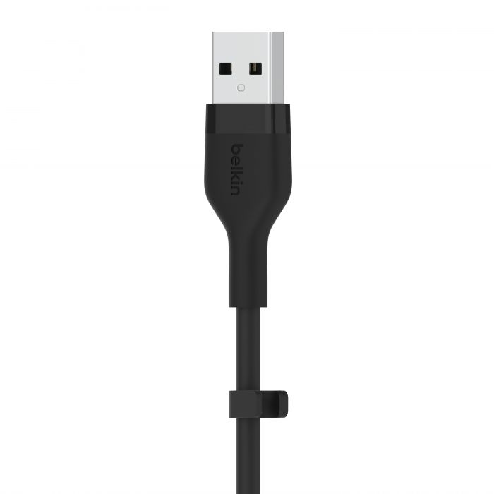 Кабель Belkin USB-A - USB-C силіконовий, з кліпсою, 2м, чорний
