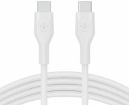 Кабель Belkin USB-С - USB-C силіконовий, з кліпсою, 1м, білий