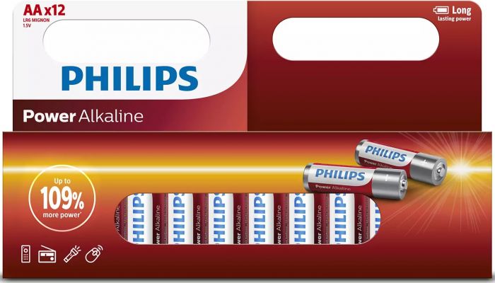 Батарейка Philips Power Alkaline AA лужна блістер, 12 шт