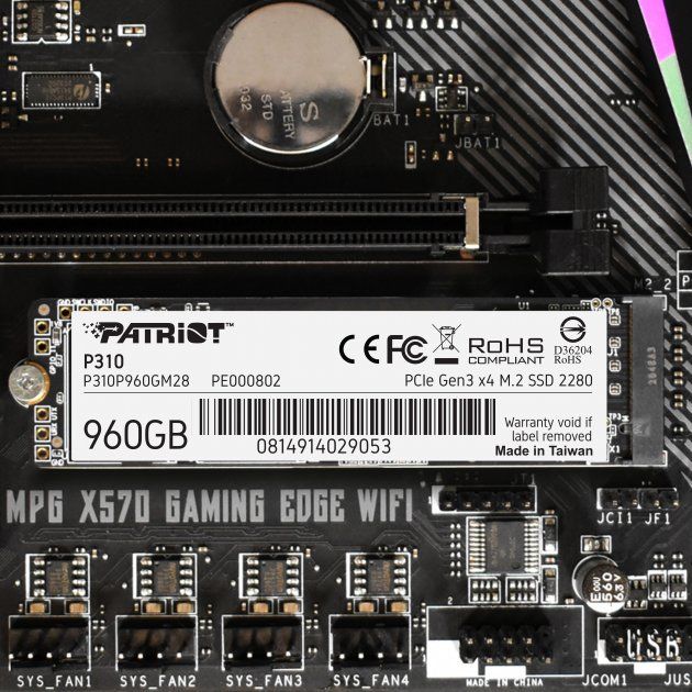 Накопичувач SSD Patriot M.2  960GB PCIe 3.0 P310
