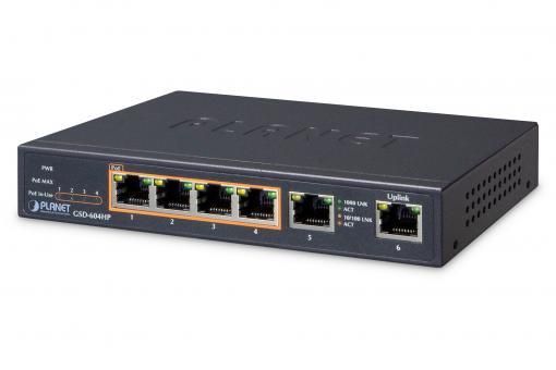 Комутатор Planet 4 Port Gigabit PoE+ Switch 55W 1 Uplink Unmanaged