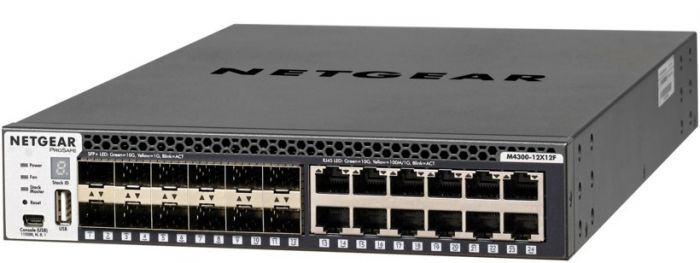 Комутатор NETGEAR M4300-12X12F (XSM4324S) 12x10GE, 12xSFP+, керований L3 з можливістю стекування