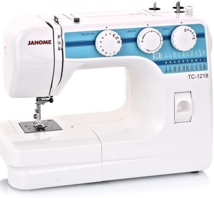 Швейна машина Janome TC-1218, електромех., 21 швейних операцій, 60Вт, петля полуавтомат