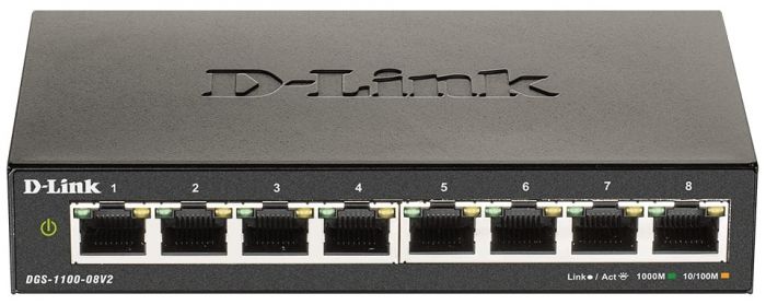Комутатор D-Link DGS-1100-08V2 8xGE, EasySmart