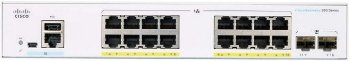 Комутатор Cisco CBS350 Managed 16-port GE, PoE, 2x1G SFP