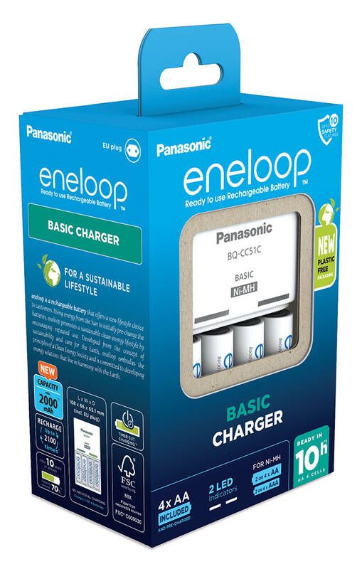 Зарядний пристрій Basic Charger+ Eneloop 4AA 1900 mAh New