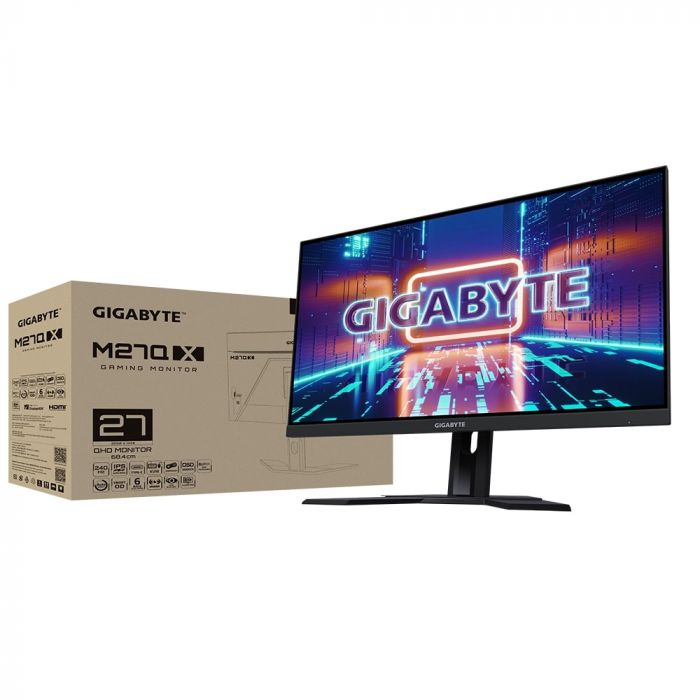 Монітор LCD GIGABYTE 27" M27Q-X, 2xHDMI, DP, USB-C, 3xUSB, MM, IPS, 2560х1440, 240Hz, 1mc, 92%DCI-P3, AdaptiveSync, HDR400