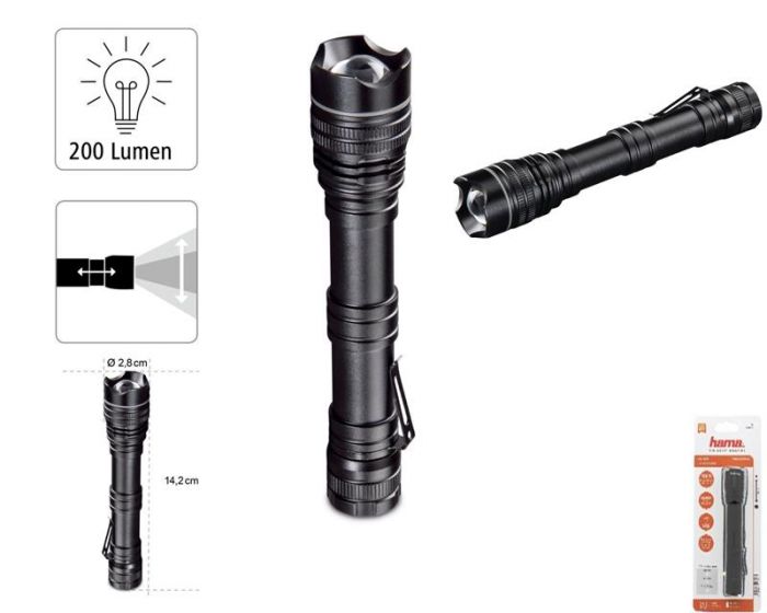 Ліхтар Hama Professional 2 LED Torch L200 Black