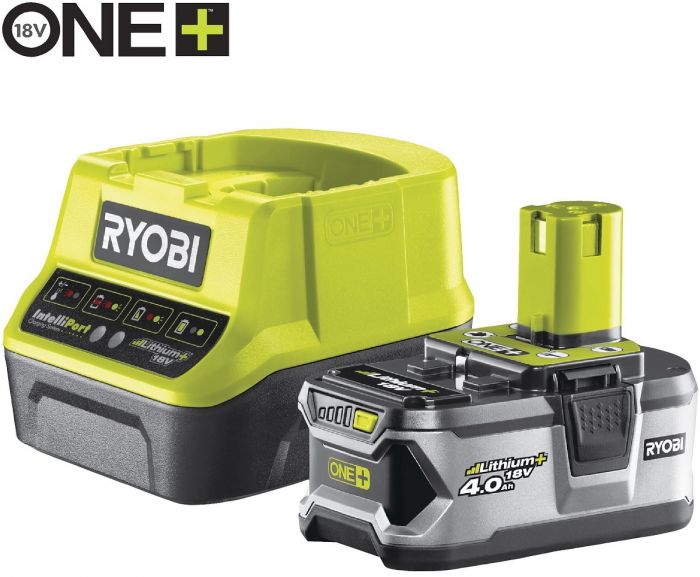 Тример садовий Ryobi ONE+ RBC18X20B4F, акумуляторний, 18В, АКБ 1х4Ач, диск/ліска.