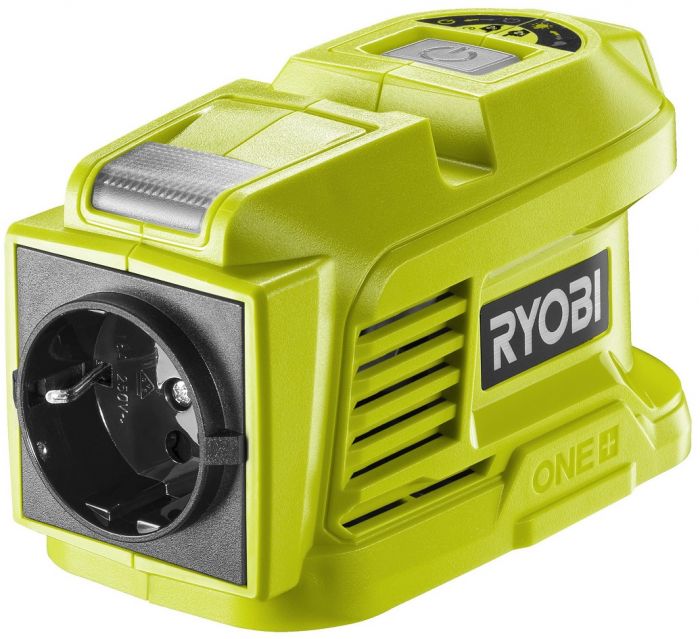 Інвертор напруги акумуляторний RYOBI ONE+ RY18BI150A-0, 220 Вольт, 150Вт/300Вт пікова, (без АКБ та ЗУ)