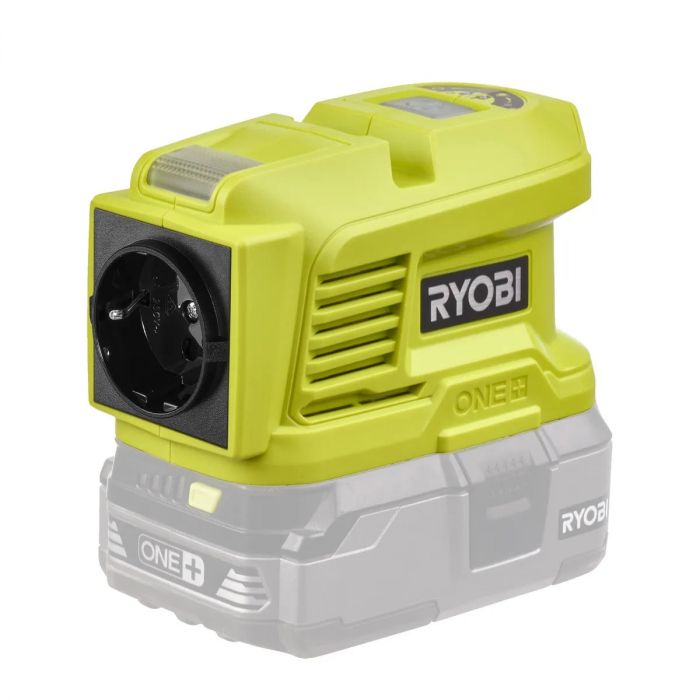 Інвертор напруги акумуляторний RYOBI ONE+ RY18BI150A-0, 220 Вольт, 150Вт/300Вт пікова, (без АКБ та ЗУ)