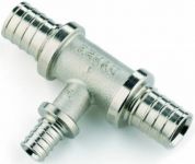 Трійник Rehau Rautherm S, 17-10-17 мм, зменш. бік. прохід, оцинк. латунь