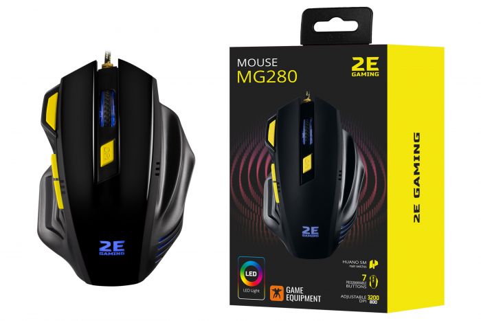 Миша 2E GAMING MG280 LED USB Black