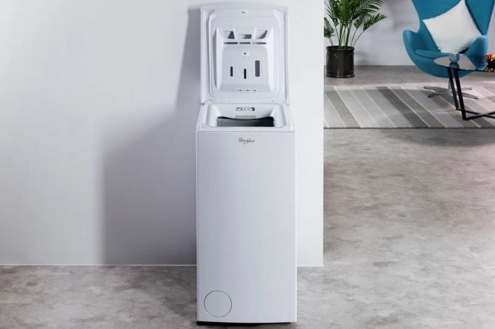 Пральна машина Whirlpool вертикальна, 6кг, 1200, A+++, 60см, дисплей, інвертор, білий