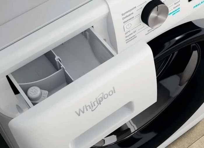 Пральна машина Whirlpool фронтальна, 8кг, 1200, A+++, 60см, дисплей, пара, інвертор, люк чорний, білий