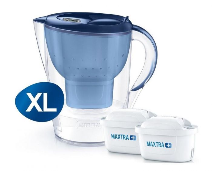 Фільтр-глечик Brita Marella XL Memo + 2 картриджа 3.5 л (2.2 л очищеної води), синій