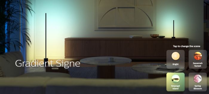 Настільний світильник розумний Philips Hue Signe, 2000K-6500K, RGB, Gradient, ZigBee, димування, 55см, білий