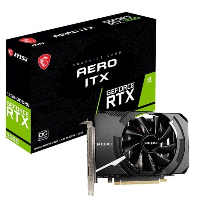 Відеокарта MSI GeForce RTX 3060 12GB GDDR6 AERO ITX OC