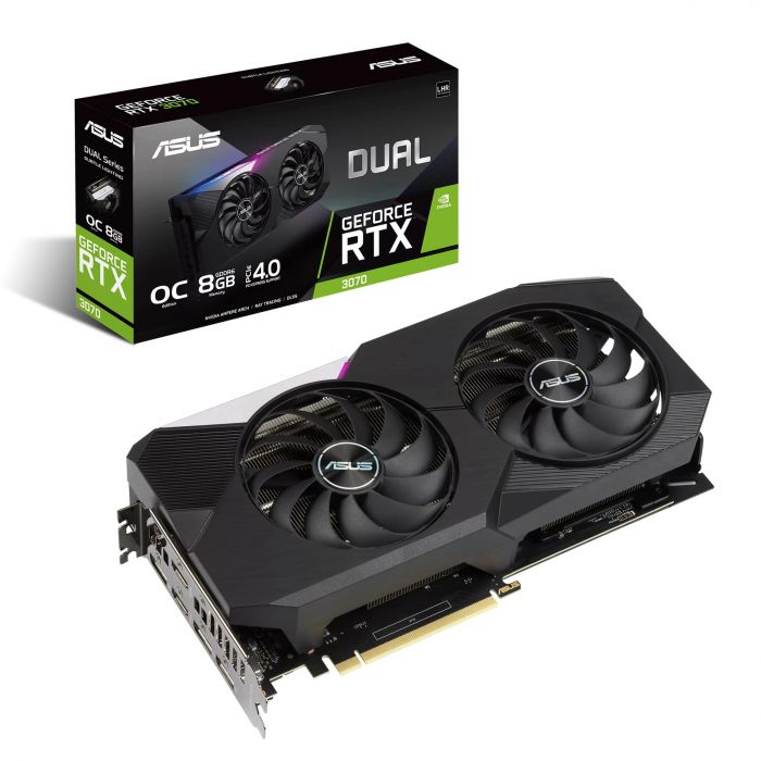 Відеокарта ASUS GeForce RTX 3070 8GB GDDR6 DUAL OC V2 LHR DUAL-RTX3070-O8G-V2